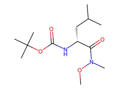 tert-butyl N-{1-[methoxy(methyl)carbamoyl]-3-methylbutyl}carbamate structure