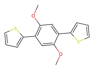 2,2'-(2,5-Dimethoxy-1,4-phenylene)bis(thiophene) structure