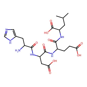 Histidyl-aspartyl-glutamyl-leucine structure