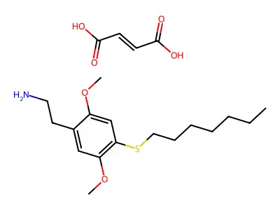 But-2-enedioic acid;2-(4-heptylsulfanyl-2,5-dimethoxyphenyl)ethanamine structure