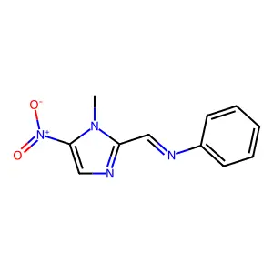 N-((1-Methyl-5-nitro-1H-imidazol-2-yl)methylene)benzenamine structure