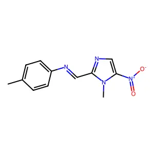4-Methyl-N-((1-methyl-5-nitro-1H-imidazol-2-yl)methylene)benzenamine structure
