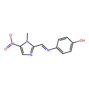 4-(((1-Methyl-5-nitro-1H-imidazol-2-yl)methylene)amino)phenol structure