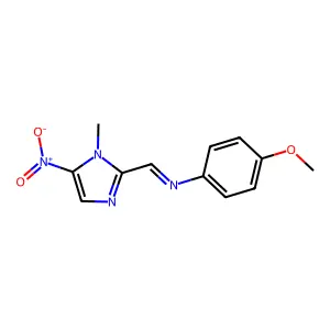 4-Methoxy-N-((1-methyl-5-nitro-1H-imidazol-2-yl)methylene)benzenamine structure