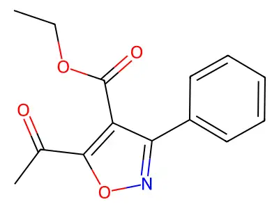 Ethyl 5-acetyl-3-phenylisoxazole-4-carboxylate structure