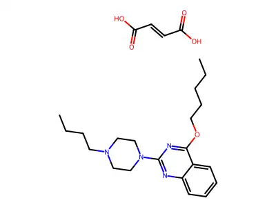 But-2-enedioic acid;2-(4-butylpiperazin-1-yl)-4-pentoxyquinazoline structure