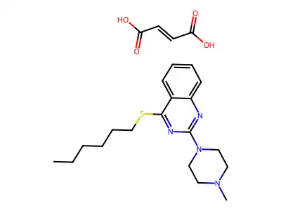 4-(Hexylthio)-2-(4-methylpiperazin-1-yl)quinazoline maleate structure
