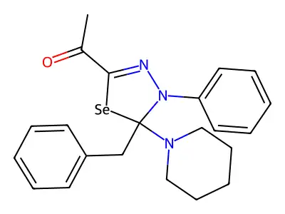 1-(4,5-Dihydro-4-phenyl-5-(phenylmethyl)-5-(1-piperidinyl)-1,3,4-selenadiazol-2-yl)ethanone structure