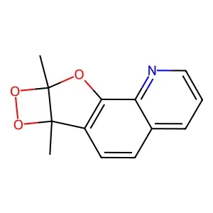 6b,8a-Dihydro-6b,8a-dimethyl(1,2)dioxeto(3',4':4,5)furo(3,2-h)quinoline structure