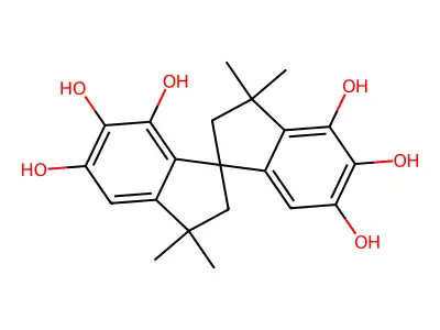 (1R)-1',1',3,3-tetramethyl-1,3'-spirobi[2H-indene]-4,4',5,5',6-pentol structure