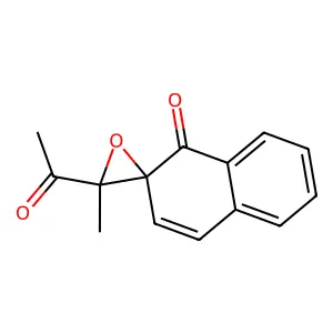 cis-(+)-3'-Acetyl-3'-methylspiro(naphthalene-2(1H),2'-oxiran)-1-one structure