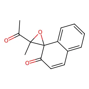 cis-(+)-3'-Acetyl-3'-methylspiro(naphthalene-1(2H),2'-oxiran)-2-one structure