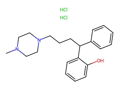 Phenol, 2-(4-(4-methyl-1-piperazinyl)-1-phenylbutyl)-, dihydrochloride structure