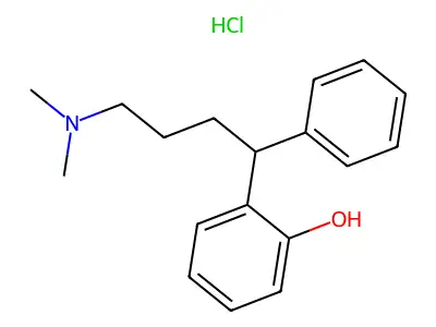 Phenol, 2-(4-(dimethylamino)-1-phenylbutyl)-, hydrochloride structure