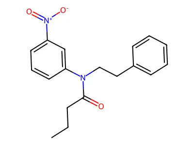 N-(3-nitrophenyl)-N-(2-phenylethyl)butanamide structure