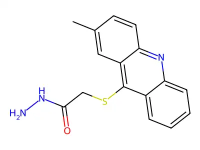 Acetic acid, ((2-methyl-9-acridinyl)thio)-, hydrazide structure