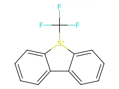 5-(Trifluoromethyl)dibenzothiophen-5-ium structure