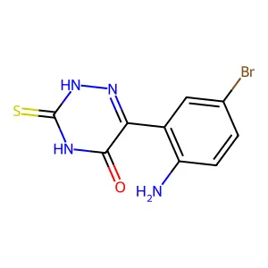 6-(2-amino-5-bromophenyl)-3-thioxo-3,4-dihydro-1,2,4-triazin-5(2H)-one structure