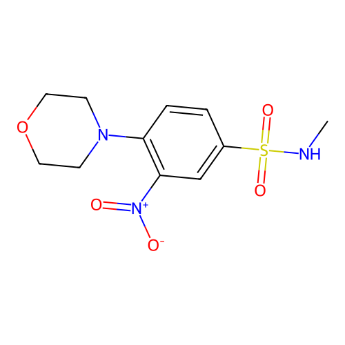 N-methyl-4-(4-morpholinyl)-3-nitrobenzenesulfonamide structure
