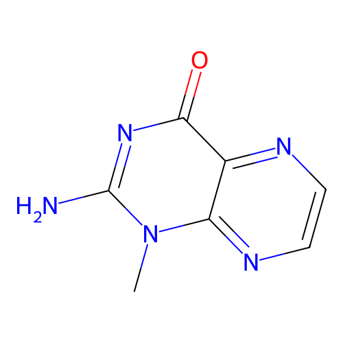 2-Amino-1-methylpteridin-4-one structure