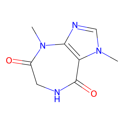 1,4-Dimethyl-4,5,7,8-tetrahydroimidazo-[4,5-E]-1,4-diazepin-5,8(6H)-dione structure