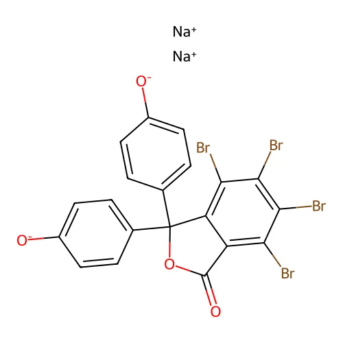 二钠;4-[4,5,6,7-四溴-1-(4-氧基苯基)-3-氧代-2-苯并呋喃-1-基]苯酚盐 structure