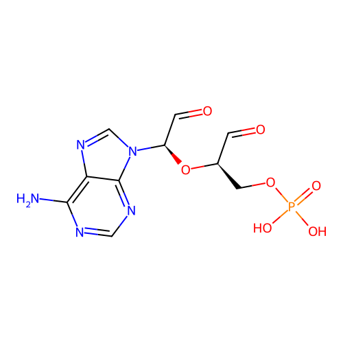 Adenosine 5'-monophosphate 2',3'-dialdehyde structure