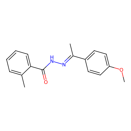 (E)-N'-(1-(4-methoxyphenyl)ethylidene)-2-methylbenzohydrazide structure