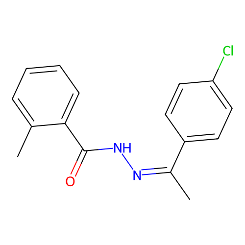 N-[1-(4-chlorophenyl)ethylideneamino]-2-methylbenzamide structure