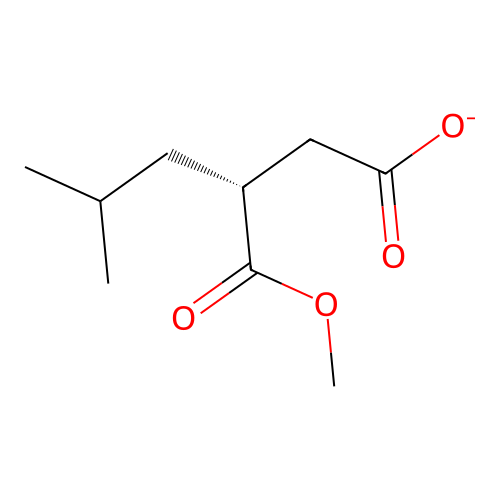 (3R)-3-(methoxycarbonyl)-5-methylhexanoate structure