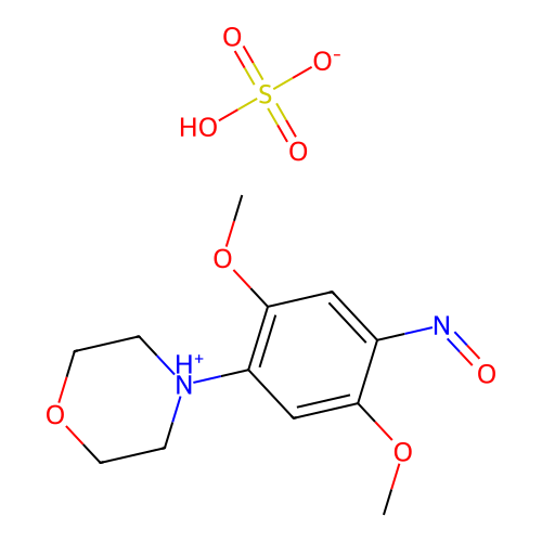 4-(2,5-Dimethoxy-4-nitrosophenyl)morpholin-4-ium;hydrogen sulfate structure