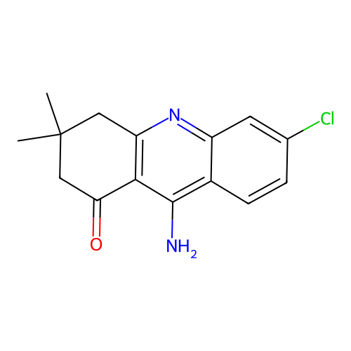 9-amino-6-chloro-3,3-dimethyl-3,4-dihydroacridin-1(2H)-one structure