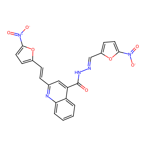 Cinchoninic acid, 2-(2-(5-nitro-2-furyl)vinyl)-, (5-nitrofurfurylidene)hydrazide structure