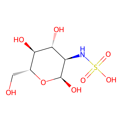 2-Deoxy-2-(sulfoamino)-alpha-D-glucopyranose structure