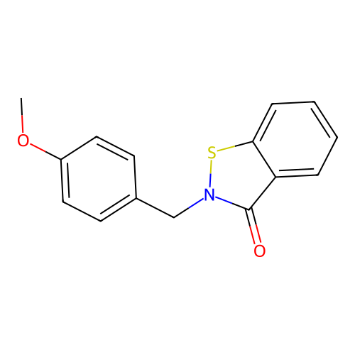 2-[(4-Methoxyphenyl)methyl]-1,2-benzothiazol-3-one structure