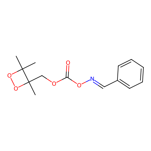 [(E)-benzylideneamino] (3,4,4-trimethyldioxetan-3-yl)methyl carbonate structure
