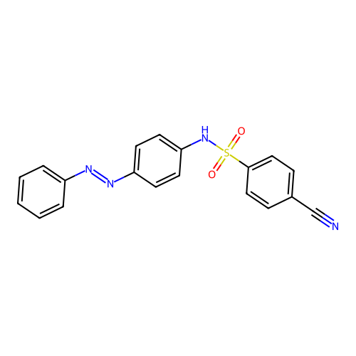 Benzenesulfonamide, 4-cyano-N-[4-(2-phenyldiazenyl)phenyl]- structure