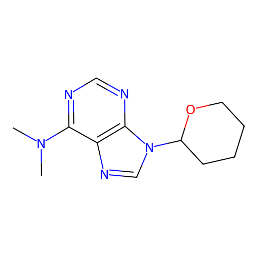 N,N-二甲基-9-(四氢吡喃-2-基)嘌呤-6-胺 structure