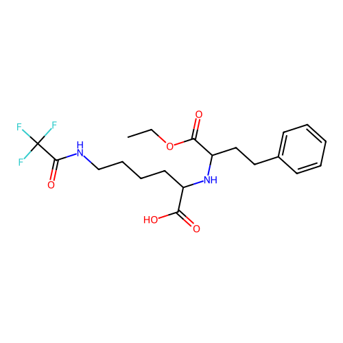 (S)-2-(((S)-1-Ethoxy-1-oxo-4-phenylbutan-2-yl)amino)-6-(2,2,2-trifluoroacetamido)hexanoic acid structure