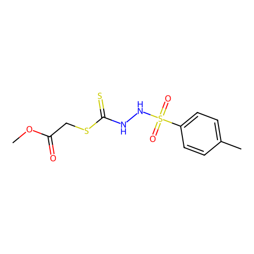 Methyl [({2-[(4-methylphenyl)sulfonyl]hydrazinyl}carbonothioyl)sulfanyl]acetate structure