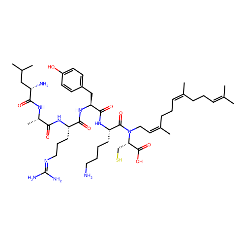 Farnesylleucyl-alanyl-arginyl-tyrosyl-lysyl-cysteine structure