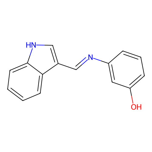 3-{[(E)-1H-indol-3-ylmethylidene]amino}phenol structure