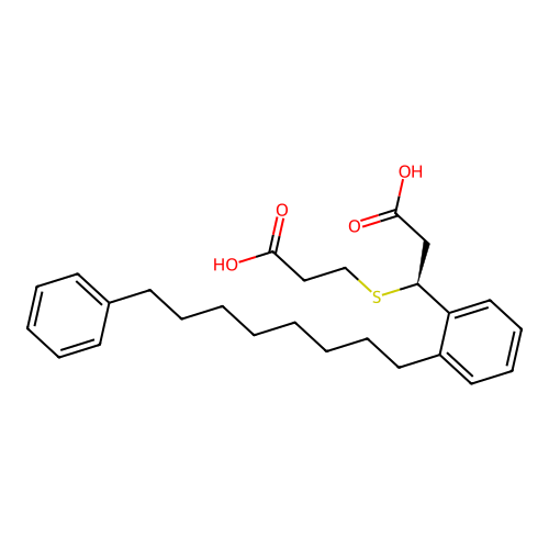 Benzenepropanoic acid, beta-((2-carboxyethyl)thio)-2-(8-phenyloctyl)-, (betaS)- structure