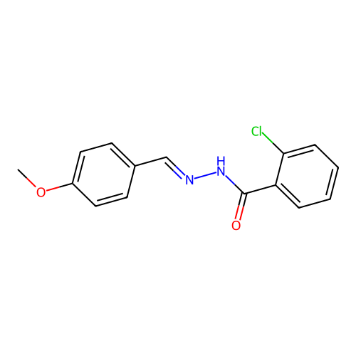 2-chloro-N-[(4-methoxyphenyl)methylideneamino]benzamide structure