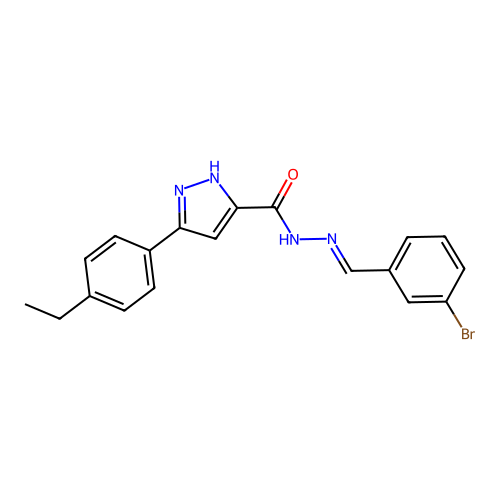 N'-(3-Bromobenzylidene)-3-(4-ethylphenyl)-1H-pyrazole-5-carbohydrazide structure