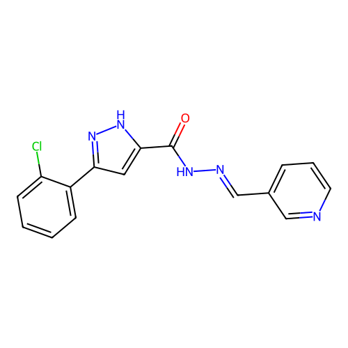 3-(2-Chlorophenyl)-N'-(3-pyridinylmethylene)-1H-pyrazole-5-carbohydrazide structure