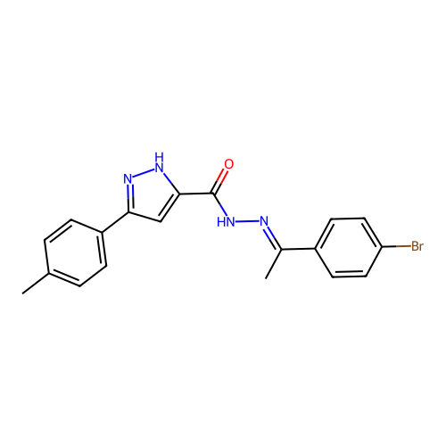 N'-[(1E)-1-(4-bromophenyl)ethylidene]-3-(4-methylphenyl)-1H-pyrazole-5-carbohydrazide structure