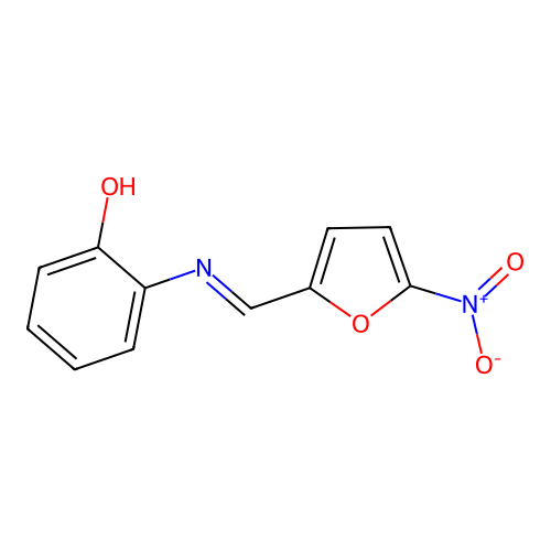 o-((5-Nitrofurfurylidene)amino)phenol structure