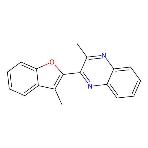 3-Methyl-2-(3-methylquinoxalin-2-yl)benzo[b]furan structure