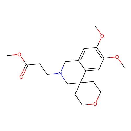Methyl 3-(6,7-dimethoxyspiro[1,3-dihydroisoquinoline-4,4'-oxane]-2-yl)propanoate structure